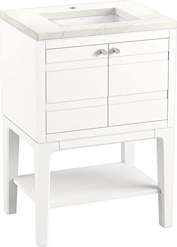 Kohler 33523-Asb-0 Helst 24-In Bathroom Vanity Set, Wall Mount/Tall Leg 24 Inches, White #TOP26