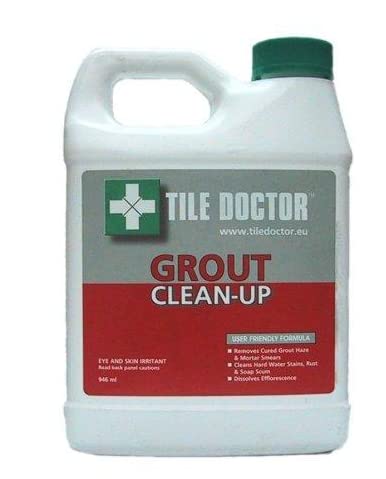 Tile Doctor Grout Clean Up 1 Litre - Removes Grout Smears, Mineral Deposits, Rust Stains + Efflorescence (grout haze)