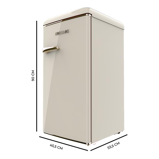 Cecotec 90 l Bolero CoolMarket TT Origin 90 beige mini-koelkast met ijsbox, verchroomde handgreep, flesopener, vintage stijl, beige - Image 3