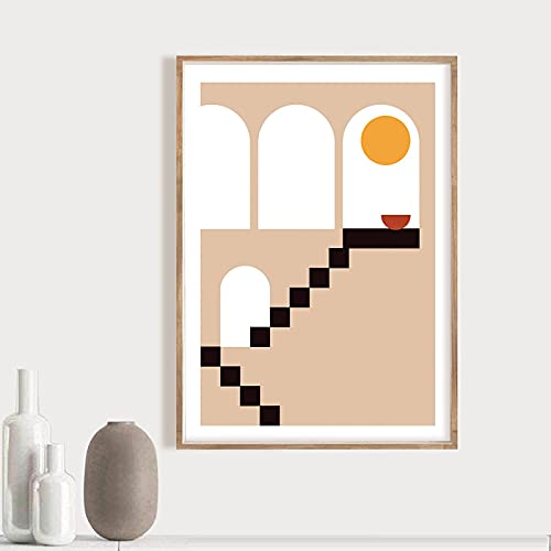 Affiche lune soleil femme abstrait boho art moderne impression paysage minimal photo salon