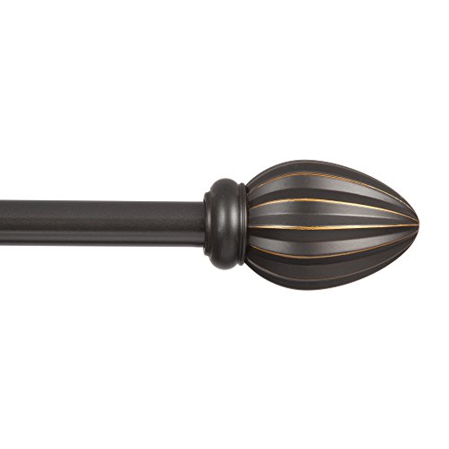 Kenney 5/8" Fast Fit Bailey Easy Install Curtain Rod, Oil Rubbed Bronze, 36"-66"