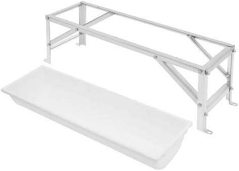 Heavy Duty 39" Livestock Feed Trough with Stand - 9.25 Gallon Feeder for Goats, Sheep, Deer & Pigs - Durable, Weather-Resistant Feeding Tool (White)