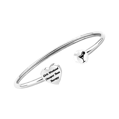 ENSIANTH Girls Getaway Gift Awesome Gift Girls Weekend Cheaper Than Therapy Keychain Weekend Gift for Girls