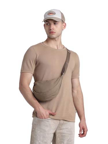 Image of JACK & JONES Short Sleeves Round Neck Cotton Raw Edge Slim Fit T-Shirt