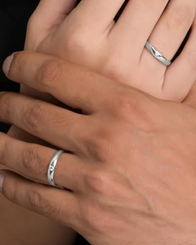 Image of Clara 925 Sterling Silver Adjustable Couple Ring for Men & Women