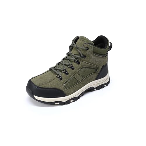 YOUTHUP Hommes Chaussures de Randonnée Antidérapant Respirant Chaussures Montant à Lacets Outdoor Confortable Durable Vert 44