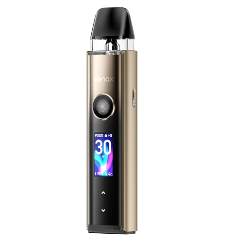 GeekVape Wenax Q Pro e-cigarette haut de gamme Sunburst Gold avec finitions métalliques de luxe