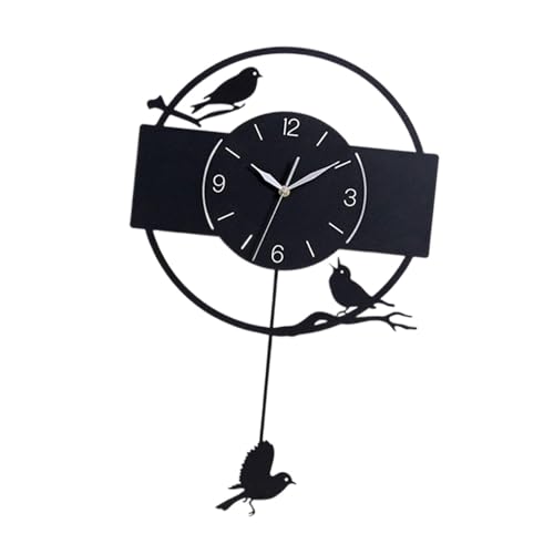 Wswqop Reloj de Pared con Forma de Pájaro de 30 Cm (12 Pulgadas), Estilo Vintage, Ideal para Restaurantes, Cocinas Y Baños.