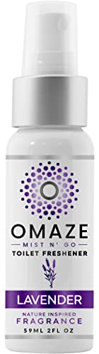 OMAZE Mist N Go Toilet Freshener, Lavender Scent 2Fl Oz | Odor Neutralizer for Toilets