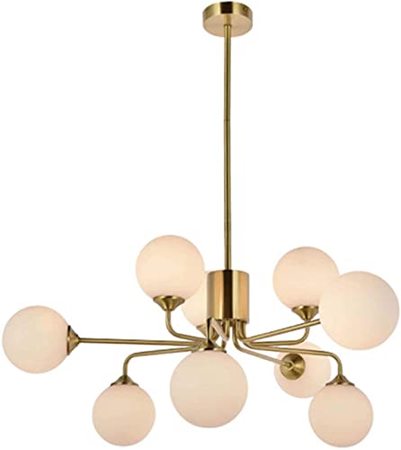 Lustre en cuivre et verre blanc de haute qualité avec fixation semi-encastrée
