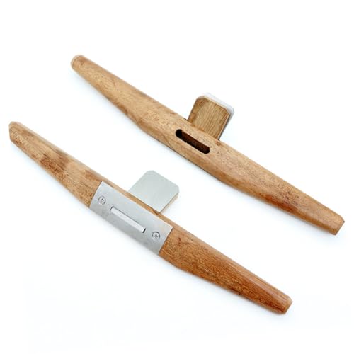 DIYEAH Adjustable Spokeshave Woodworking Hand Plane with Natural Wood Handle Ergonomic Round Bottom Planer for Precise Trimming and Chamfering Shave Tool with Sharp Blades for Smooth