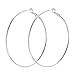 Rugewelry 925 Sterling Silver Hoop Earrings,18K White Gold Plated Polished Rounded Hoop Earrings For Women Girls,Gift Box Packaging
