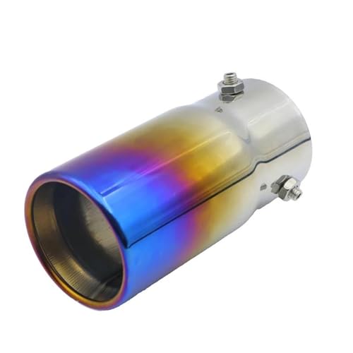 Tuyaux d'échappement voiture universel inox entrée 70mm sortie 76mm argent noir