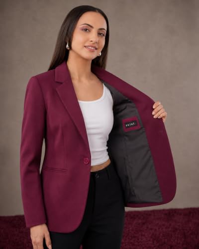 Image of SaintX Women's Premium Formal Blazer | Fully Lined | Regular Fit | 4-Way Stretchable Ultra-Light Fabric | Fashion-Forward | Office /Meetings (WB01)