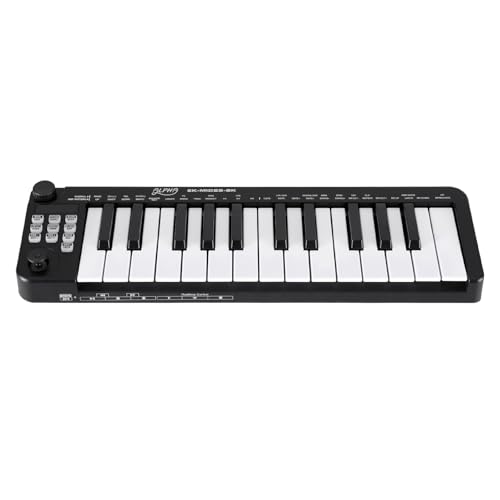 Alpha 25-Key MIDI Keyboard Controller Portable Piano USB Mini Controller for Laptop Production Black