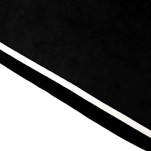 The-Tinoart Solid Black White Velvet Throw Pillow Cover Luxury Euro Cushion Sham Super Soft Velvet Pillow Cases For Bed Sofa Couch Black With White Piping 1Piece #TOP3