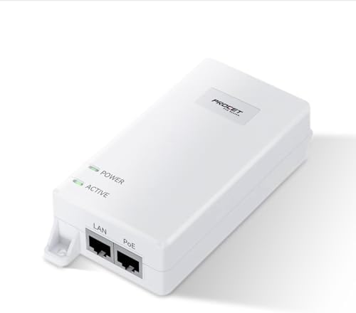 Gigabit PoE++ Injector 60W IEEE802.3bt/at/af Compliant, Supplies PoE(15.4W) or PoE+(30W) or PoE++(60W) Power Over Ethernet Distances Up to 328ft, PoE Injector Adapter for Camera/Access Point, EN60GB