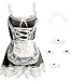 mzenuop Maid Outfit Halloween Maid Dress Cosplay Sweet Classic Apron Costume with Socks.(S-M)