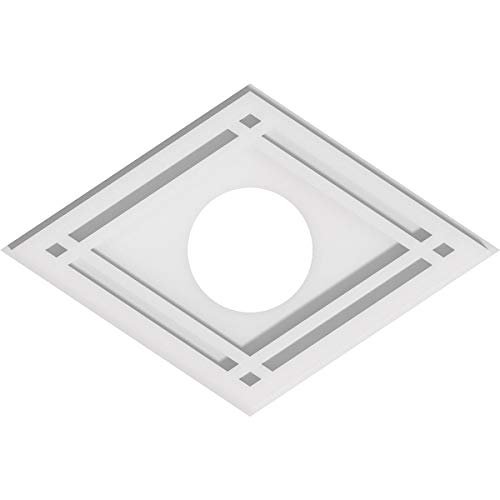Image of Ekena Millwork CMP16X10DD-04000 Diamond Architectural Grade PVC Contemporary Urethane Ceiling Medallions 16 inchW x 10 5 /8 inchH x 4 inchID x 5 1 /2 inchC x 1 inchP