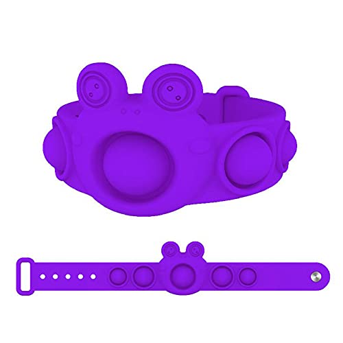 Wristband Push Pop Fidget Toys, Children's Silicone Bracelet, Adjustable Size Squeeze Toys ,Wearable Bubble Popper Toy, Autism Special Needs Silicone Stress Relief Toy, Gifts For Kids (Purple)