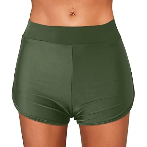Running Beach Briefs High Tankini Swim Bikini Shorts Waist Women Bikini Shorts Swimwear Bottom Swim Beach Bottoms Swimwears Tankinis Set Lane Swimwear Plus Size Army Green Cover