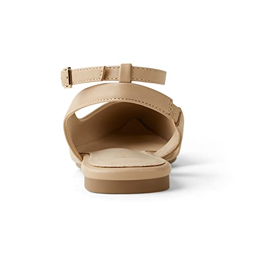 Arromic Women's Slingback Flats Shoes Pointed Toe Two-Way Wear Adjustable Ankle Strap Slip On Shoes Nude #TOP4