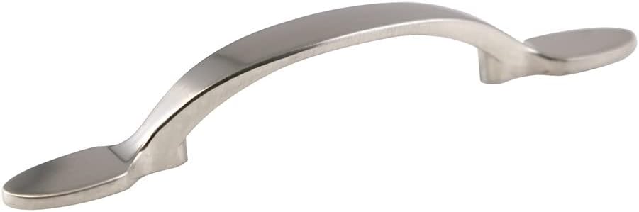 Design House 564716 Deco Cabinet Pull 3 Inch Hole Center, 5-Pack, Satin Nickel, 5.5-inch