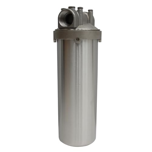 BEILOCKERY 10 inch Heavy-Duty Water Filter Shell Housing Water Filter System Compatible Stainless Steel 1 inch NPT Inlet with Bracket and Wrench Pin
