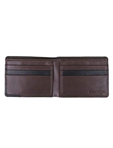 Skechers Mens Passcase RFID Leather Wallet with Flip Pocket, Brown Cross Stitch, One Size2