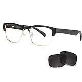 Generic Smart Glasses Bluetooth Audio Glasses for Men Women with Built-in Mic & Speakers, Blue Light Filter & Polarized Sunglasses Lenses, Voice Assistant, Open Ear Music & HD Calling (Black Gold)