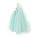 BARWA Light Blue Wedding Dress with Veil Evening Party Princess Light Blue Gown Dress for 11.5 inch Girl Doll
