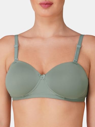 Image of BEWILD Women Balconette Bra | Lightly Padded Comfort | Soft Breathable Cotton Fabric | Seamless Design | Wirefree Comfort | Supportive Fit | Stylish Underwear