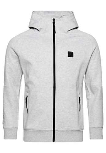 Superdry Mens Code TECH Zip Hood Pullunder, Cadet Grey Marl, L