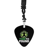 Workout Fitness Time to Pound Guitar Pick Necklace Metal Pendant Neck Lace Versatile Jewelry Musical Gift