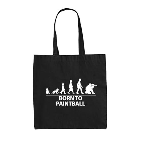 Image of Dressdown Born To Paintball - 100% Cotton Tote Bag - Black - One Size