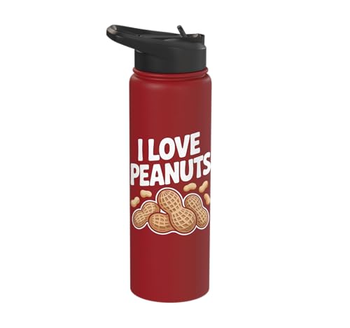 Image of I Love Peanuts Enthusiast Humor Fun Stainless Steel Insulated Water Bottle
