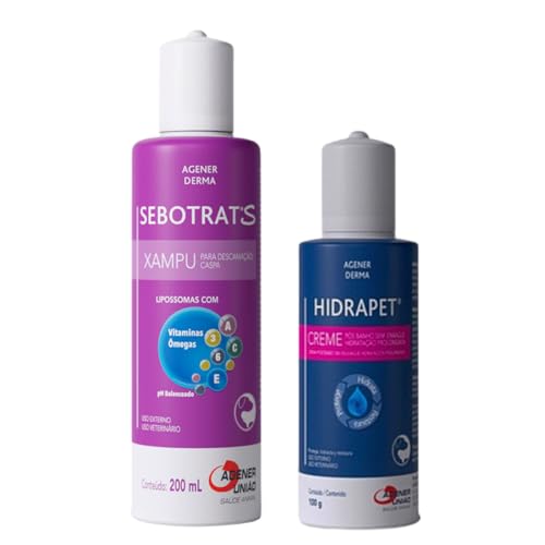 Kit Sebotrat S Shampoo 200ml E Hidrapet Creme 100g Agener Cães e ...