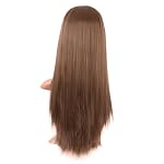 MapofBeauty 24 Inch/60 cm Long Straight Synthetic Hair Heat Resistant Party Cosplay Wig (Medium Brown) - Image 4