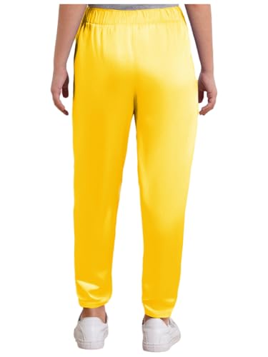 Moily Kids Girls Boys Silky Satin Dance Pants Mid-West Style Long Trousers Indian Kurta Sets Gold 14 Years2