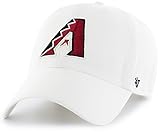 47 MLB White Team Color Primary Logo Clean Up Adjustable Strap Hat Cap, Adult One Size Fits All - Arizona Diamondbacks White