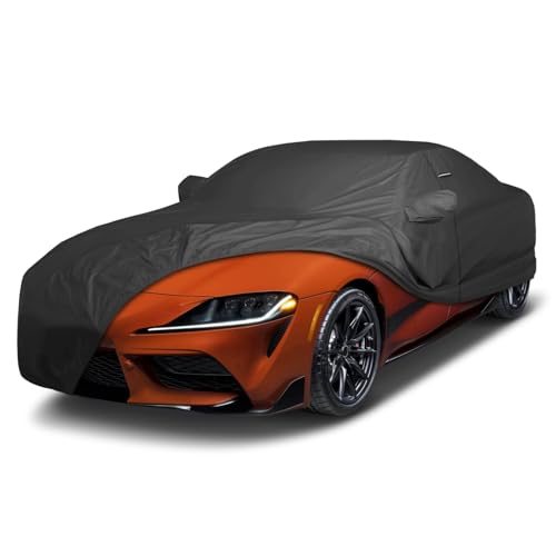 Image of iCarCover Premium Custom Car Cover for 2020-2025 Toyota GR Supra Heavy Duty Waterproof All Weather Rain Snow UV Sun Protector Custom Fit Full Exterior Indoor Outdoor Protection Car Cover (Black)