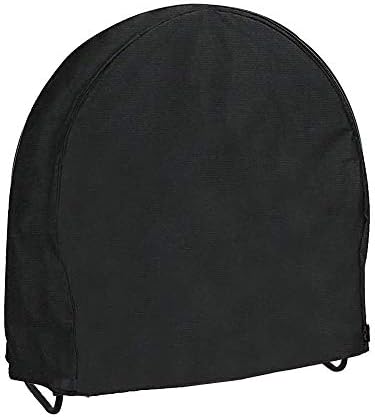 48 Inch Firewood Log Hoop Rack Cover Only Heavy Duty Outdoor Round Ring Loop Wood Storage Holder Cover Circular with Waterproof Zipper Weather-Resistant Black