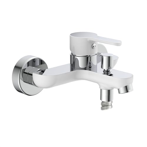 EISL Disegno Nuevo Mitigeur monocommande, 1 pièce, remplissage de baignoire/douche Blanc/Chrome, NI023DINWCR