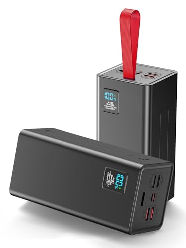 Power Bank 90000mAh, Caricatore Portatile PD 30W & QC 3.0 con Schermo Digitale, Ricarica Rapida, Grande Capacità, 5 Uscite e 2 Ingressi, Batteria Esterna per iPhone