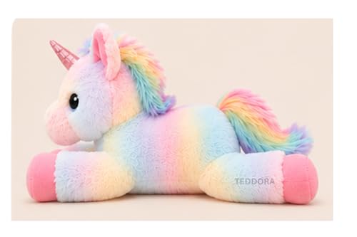 Image of Giant Rainbow with Glitter Eyes Unicorn Soft Toy for Girls Boys Kids,Multicolor,Unicorn Animal Plush Stuffed Baby Teddy Gift Birthday, 55 cm