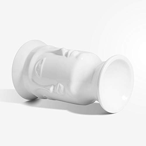 image for OppsArt Face Flower Vase in Porcelain White, Modern Human Face Design 