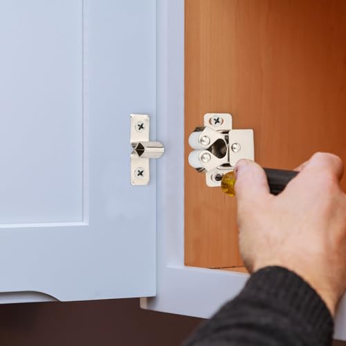 4 Stück Möbelschnapper, Doppel Rollenschnäpper, Schnappschloss Türschlösser, Catch mit Schrauben Schranktür für Türen Aller Art (Silber)