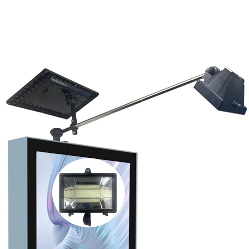 Image of Solar Billboard Light, 1200 Lumen 60 LEDs Sign Lights Outdoor, 12000 mAh IP65 Waterproof Commercial Light for Real Estate Signs, Business, Advertisement, Billboard, HOA, High Way Signs