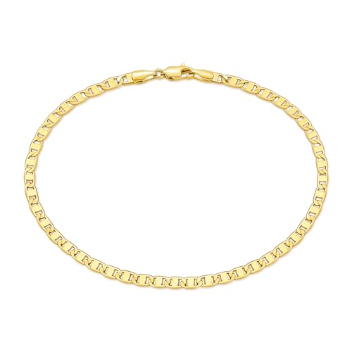 Gacimy Anklets for Women 3.5MM 18K Gold Plated Womens Mariner Anklet 10 Inches