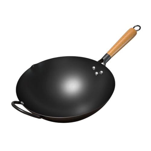 Wok tradicional hierro 34cm con mango madera miniatura 1